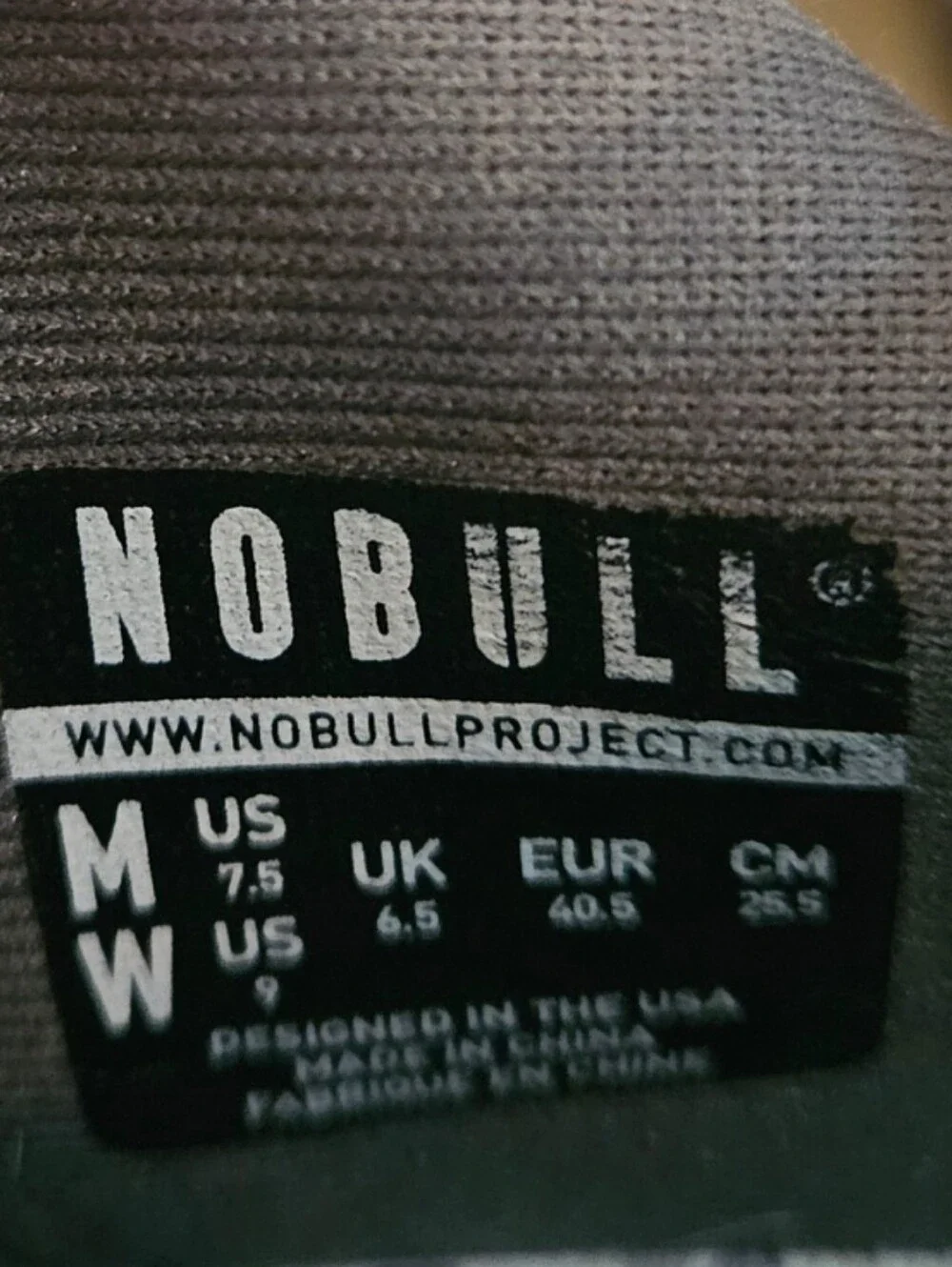 NOBULL Gray Athletic Trainer with Camo Sole (Unisex W-9 M-7.5)